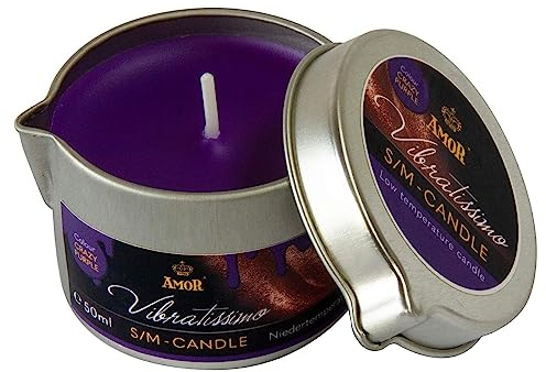 VIBRATISSIMO S/M Bougie Crazy Purple 50 ml I basse température violette I Cire de de qualité supérieure I goutte à goutte pour jeux érotiques I de massage pour couples