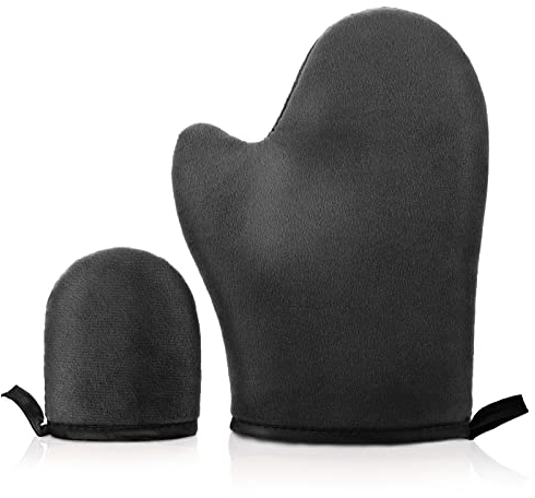 Sibba Confezione Da 2 Guanti Autoabbronzanti In Velluto Autoabbronzanti Con Pollice Su Due Lati Lozione Mousse Viso Corpo Abbronzatura Senza Sole Applicatore Riutilizzabili Guanti Abbronzatura EstivaA