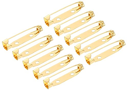 sourcing map Lot de 100 épingles à nourrice de 30 mm pour badges d'identité, cartes de nom, étiquettes, loisirs créatifs, or rose