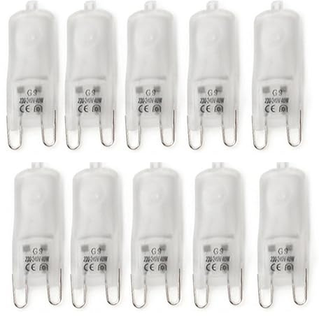 10x G9 Halogen Bulbs 18W/25W/40W/50W 230V 2800K Warm White Frosted Capsule Lamps Dimmable, No Strobe, No Flicker (watts, 18)