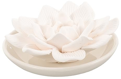 Flower Diffuser Stone Car Accessory for Essential Oils, White Plaster