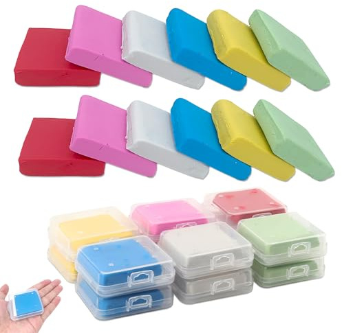 Knådgummi suddgummi, 6 färger klassiskt suddgummi, 24 stycken knådande radergummi, mjukt knådbart suddgummi, konstsuddgummi, ritning knådbart suddgummi, för färgat ritmaterial