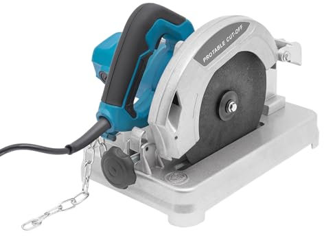 1200W Kaltkreissäge, Metalltrennsäge 5200 U/min, Schnittdicke (0-50mm), Schnittwinkel (0-45°), Elektrisch Metallsäge für Schneiden von Holz, Stahl, Wänden, Böden (Blau)