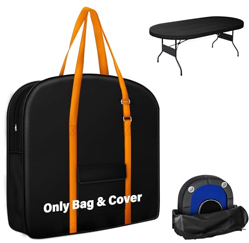 Bethshaya Foldable Poker Table Bag + Protective Cover (Fits 84 Tables) | 600D Oxford Fabric + Silver-Coated Dustproof Layer, Adjustable Shoulder Strap & Multi-Pocket Storage