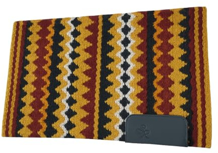 Western Show Saddle Pad/Blanket for Horses - Handmade Wool Saddle Blanket with New Zealand Design, Thick, Durable & Comfortable for Horse Riding m164 (34” L x 36” W x 1)