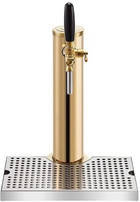 XFDZQQG Draft Beer Tower, Kit Spillatore per Birra in Acciaio Inossidabile, Birra Kegerator Torre con Vassoio Gocciolamento, Regalo per Gli Uomini,1 Tap + Drip Tray