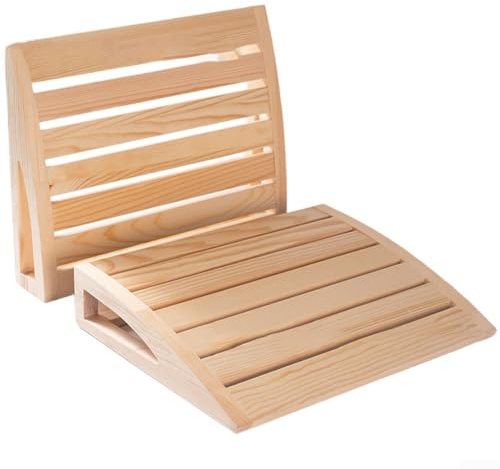 Appui-tête de sauna entièrement fabriqué à partir de bois naturel sans fixations métalliques ni revêtement synthétique pour une expérience thermique pure (A)