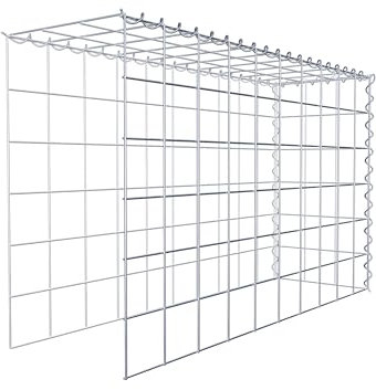 GABIONA Cesta para piedra (rectangular, malla de 10 x 10 cm, profundidad de 30 cm, cesta de cultivo tipo 4, cierre en espiral, galvanizada (100 x 60 x 30 cm)