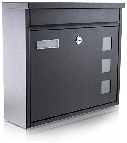 BITUXX® Wandbriefkasten Briefkasten Postkasten Mailbox Letterbox Hausbriefkasten Schwarz