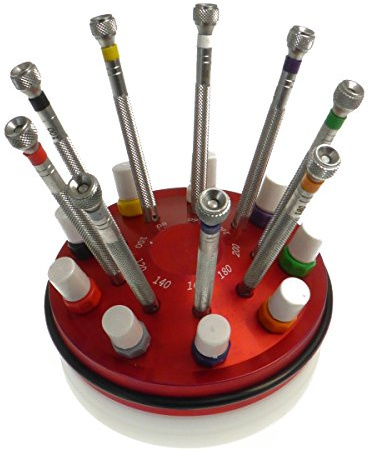 Socle de 9 tournevis d’horloger OFFICIAL GENEVA BASIC-PRO