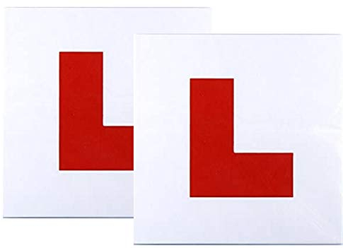 ShaniTech Pack of 2, Flexible Magnetic Car L-Plates for Learning Drivers, Easy to Attach & Remove - Waterproof - Legal Size