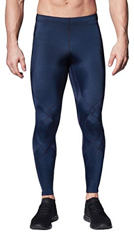 CW-X Stabilyx Joint Support Compression Sports Tights, Pants for Running and Recovery, True Navy, Medium, 225809A