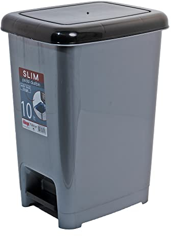 VR7 Slim Plastic Pedal Bin Home Bedroom Bathroom Kitchen Rubbish Dustbin (10L)