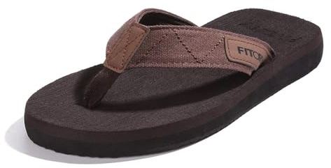 FITORY Chanclas Hombre Antideslizantes y Cómodas para Playa/Piscina/Interior/Exterior - Sandalias de Verano con Suela Gruesa y Duradera, Talla Marrón 48 UE [EU]