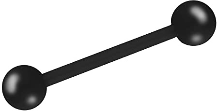 Treuheld® Piercing Stab aus Kunststoff | Farbe: Schwarz | Größe: 1,6mm x 12mm (Kugeln: 4mm)