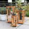 Mojawo 3' er Design XXL Laternen Set Gartenlaternen Stalllaternen Massivholz Windlicht ca.13x13x31 cm + 18x18x51cm + 23x26x67cm mit Metalldach