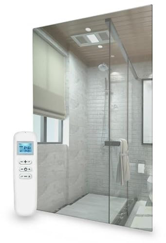 Mirrorstone 580w WIFI Mirror Infrared Panel Heater, Electric Heater, Energy Efficent Wall Mounted Indoor Living Room Bedroom, Bathroom IP54 Splash Proof with Remote And Demister