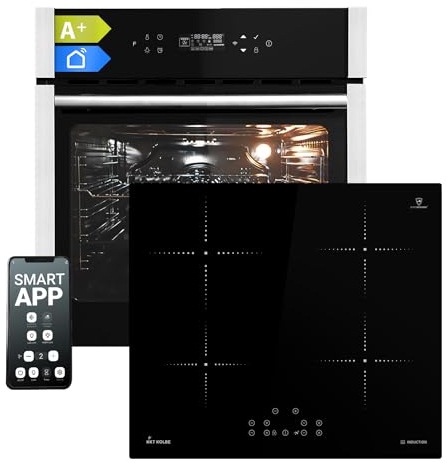 Cuisinière: 60cm Four encastrable EB8313HC + 59cm Plaque Induction IH85900RL | Fonction pizza | Gril | Circulation de l'air | Air chaud | Timer automatique | SET8313HCIH859RL