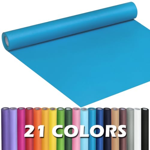 PerkHomy Lake Blue Kraft Paper Roll 17.5 x 960 (80') for Gift Wrapping Bouquet Flower Art Painting Craft Writing Packaging Shipping 80GSM 55LB (Lake Blue, 17.5 x 80')