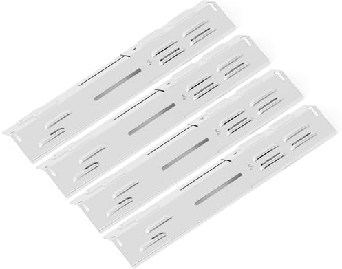 COGRICHBF Universal Edelstahl Brennerabdeckung für Landmann Triton, die meisten Gasgrill, Einstellbare 29 bis 43cm Heizplatte für Charbroil, Landmann, Enders, Taino, Barbecook, Proficook, 3 Stück