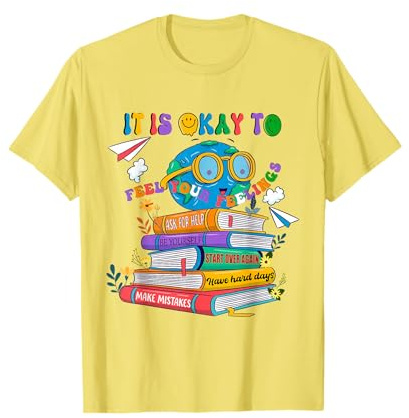 Yellow womens mental health awareness t shirt world day kids T-Shirt