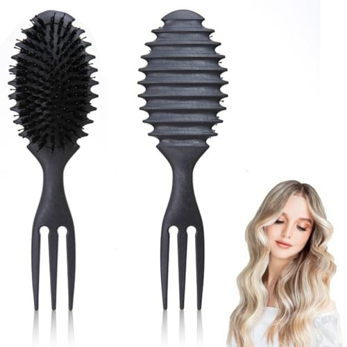EIHI Cepillo Curly Rizos,Peine Pelo Rizado,Curl Defining Brush,Cepillo Pelo Rizado,Para Desenredar,Dar Forma y Definir Rizos Para Mujeres(Negro)