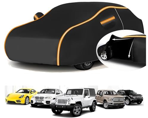 Autoabdeckung Vollgarage für Mazda 5 II(458,5x175x161,5cm),Dünnes Oxford-Gewebe, Regen- und schneefest, für alle Jahreszeiten geeignet, Seitentür