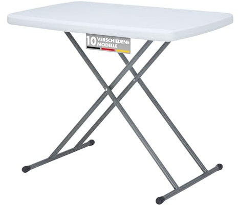 Floordirekt - Table de jardin pliable en plastique 75,5 x 49 cm - Table de buffet avec poignée de transport - Table pliante pour jardin, terrasse et balcon - Table de camping pour 6 personnes (Nara)