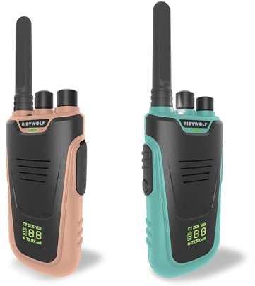 KIDYWOLF KIDYTALK Rose ET Bleu – Talkie-Walkie Enfant Rechargeable – Portée Jusqu’à 6 km – Jeu d’Aventure et Communication Ludique pour Enfants dès 5 Ans