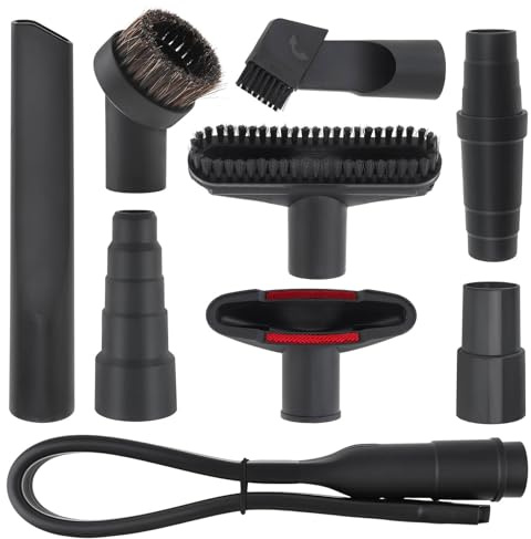 Vacuum Attachment Cleaner Set 9PC, Household Cleaning Vacuum Cleaner Dust brush 1 1/4 with Vacuum Hose Adapters for Shop Vac Accessories, 1.25inch Shop Vacuum Brushes Floor Brush for Vac Accessories