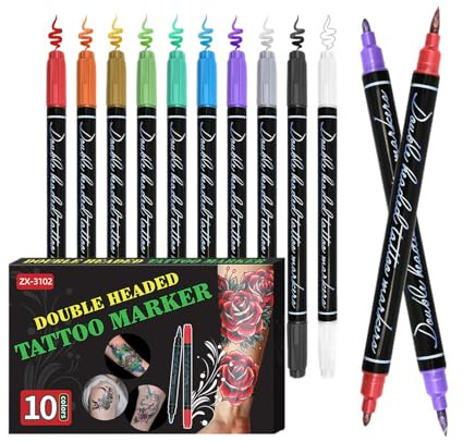Penna Temporanea Per Pelle | 10 Colori Brillanti Marcatori Corpo Temporanei,Kit Trucco Viso Lavabile per Ragazzi Giovani Uomini Donne Bambini Eventi Quotidiani Feste Halloween Carnevale