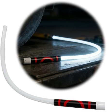 Lampe torche LED flexible de 111,8 cm – Lampe de travail pliable à haute luminosité avec 3 modes de luminosité, lumière flexible rechargeable pour mécanicien, réparation de voiture, inspection et