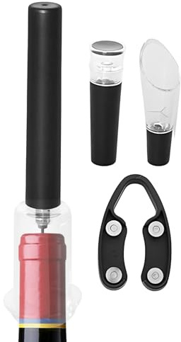 Kit décapsuleur de vin - Type d'aiguille - Vis à portable - Ouvre-bouteille compact et décapsuleur de pour la maison, le bar, les pique-niques, les fêtes, les restaurants et les réunions