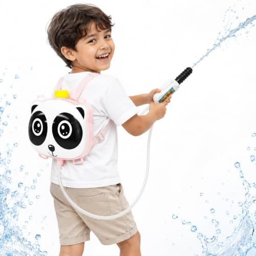 Pistola de Agua con Mochila Recargable – Juguete de Verano para Niños – Gran Capacidad, Chorro de Largo Alcance – Ideal para Playa, Piscina y Juegos al Aire Libre - Pistolas de Agua (Panda)