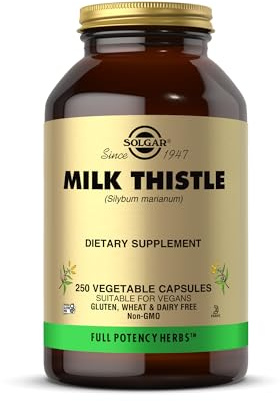 Solgar Milk Thistle - 250 Vegetable Capsules - Full Potency (FP) - Non-GMO, Vegan, Gluten Free, Dairy Free, Kosher - 250 Servings