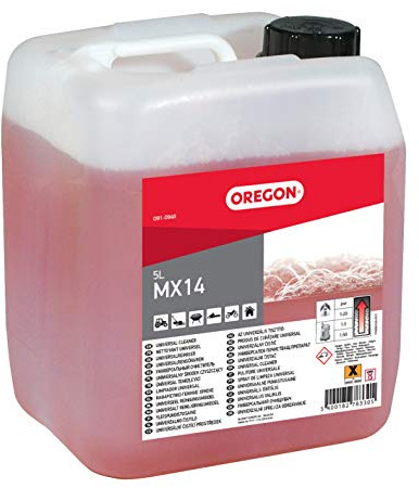 Oregon Desengrasante Líquido Biodegradable MX-14 para Talleres, Limpiador Universal No Tóxico para Ropa, Herramientas y Maquinaria, Elimina Aceite, Suciedad, Grasa y Pintura, 5 Litros (O91-9040)