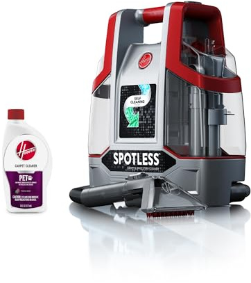 Hoover Spotless Portable Carpet + Upholstery Spot Cleaner Machine, Lightweight Shampooer Machine, Pet Stain Remover, Car and Auto Detailer, Pair with Hoover Carpet Cleaner Solution