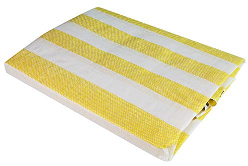 Windhager Balkonblende IBIZA Balkonsichtschutz Windschutz, Sichtschutz inkl. Befestigungsschnur, Gelb-Weiß gestreift, 210 g/m², 5 x 0,9 m