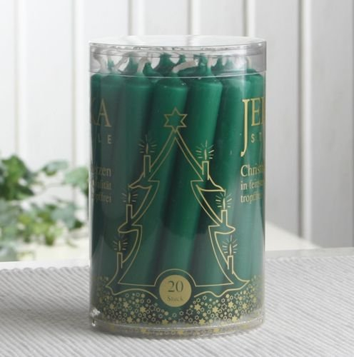 CandleCorner Weihnachtskerzen Premium-Baumkerzen Trend (20er Dose), Forest-grün