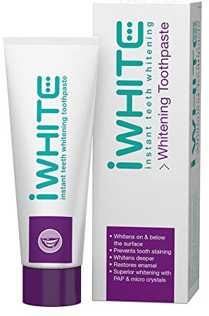 iWhite Instant Whitening Toothpaste – Deep Stain Removal for a Naturally Whiter Smile – Enamel Protection – Safe Daily Whitening Treatment – 75ml