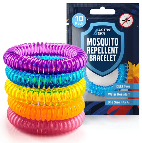 Active Era Mosquito Repellent Bracelet [12 Pack], Insect, Midge & Mosquito Bands - Powerful DEET Free Formula - Waterproof with 250 Hours / 10 Days of Protection for Adults and Kids 3+