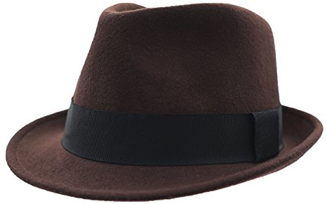 Home Prefer Men's Wool Felt Winter Hat Short Brim Fedora Hat Large Coffee