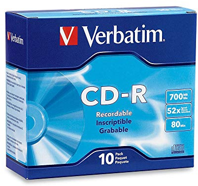 Verbatim 10-Pack CD-R 700MB Silver 52x Jewel Case
