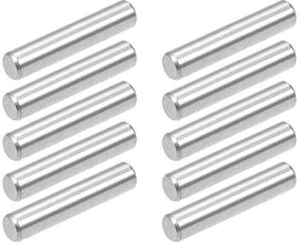 uxcell 10Pcs 4mm x 20mm Dowel Pin 304 Stainless Steel Dowel Pins Shelf Pegs Support Shelves Silver Tone