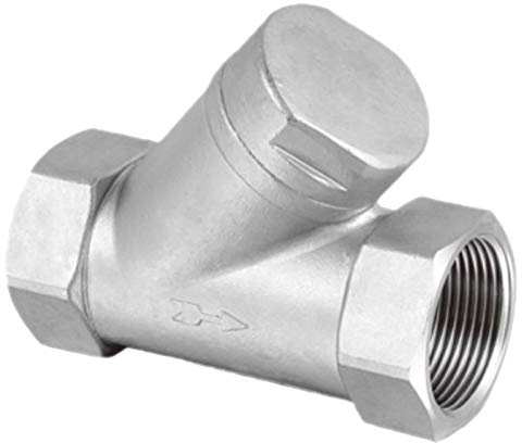 Y Feder Rückschlag Ventil aus Edelstahl V4A VA 2 DN50 Rohr Zoll Innengewinde IG x IG Druck PN40 Bar BSP Gewinde