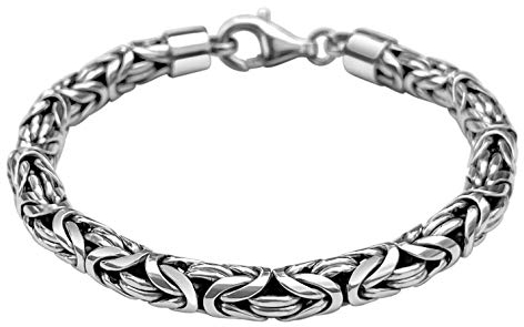Avesano Königskette Armband 925 Silber Herren 6 mm Königsketten-Armband Handgefertigtes Silberarmband mit Schmuck Box Länge 21 cm verfügbar 102094-021