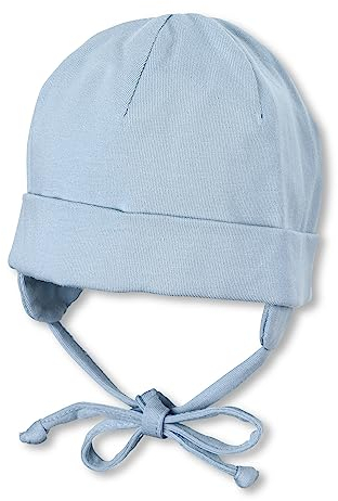 Sterntaler Baby Jungen Beanie aus Organic Cotton - Babymütze mit Bindeband - Bleu