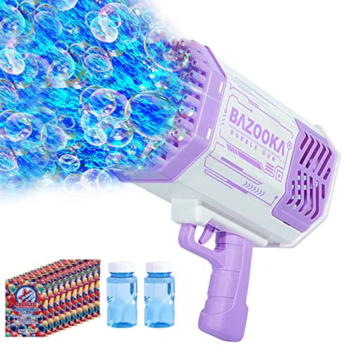 Bubble Gun, 69 Holes Bubble Machine Bubbles Kids Toys for Boys Girls Age 3 4 5 6 7 8 9 10 11 12 Year Old, Summer Outdoor Toy Birthday Wedding Party Halloween Favors