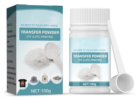 Firulab Adhésif thermofusible à Transfert numérique Blanc en Poudre DTF 100 g, prétraitement DTF pour Toutes Les imprimantes DTF et DTG, pour Les Tissus