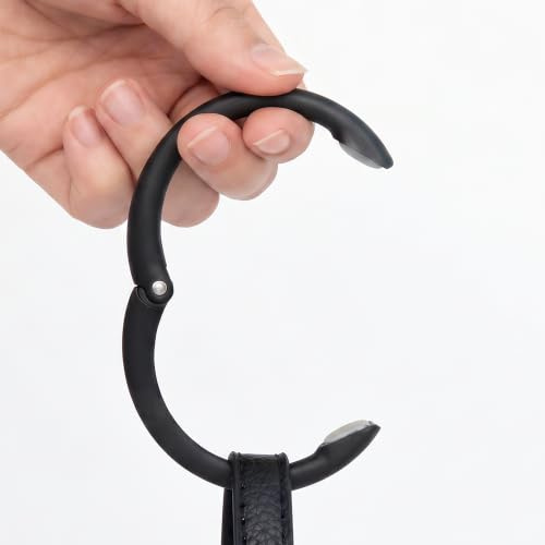 Clipa Bag Hanger - Matte Black PVD - The Ring that Opens Into a Hook and Hangs in Just 1/2 of Space, Holds 33 lbs., 3 yr. Warranty